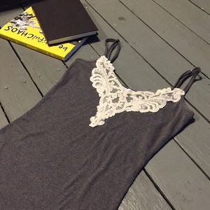 Delia’s Cream Lace Gray Cami